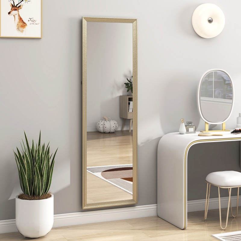 Kokovartalopeili 160 x 50 cm, karkaistu lasi, kullanvärinen kehys