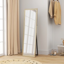 Kokovartalopeili 160 x 50 cm, karkaistu lasi, kullanvärinen kehys