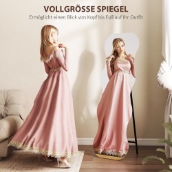 Kokovartalopeili ilman kehystä aaltoileva muoto 160 x 50 cm mäntypuujalusta musta