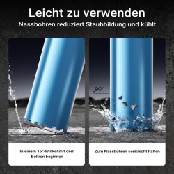Timanttikruunu Typ 1 (Shark) 200 mm, pituus 450 mm, 1¼ UNC, märkäporaus betoniin, kiveen ja graniittiin