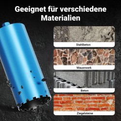 Timanttikruunu Typ 1 (Shark) 200 mm, pituus 450 mm, 1¼ UNC, märkäporaus betoniin, kiveen ja graniittiin
