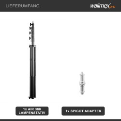 Walimex pro AIR 380 Deluxe valojalka, 380 cm, 15 kg kantavuus, alumiini, ilmapuskuri