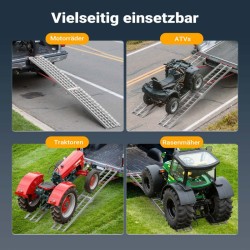 Alumiininen lastausramppi 226 cm 340 kg taitettava moottoripyörille ja mönkijöille