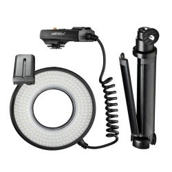 Walimex pro Macro LED rengasvalosetti 14 W 232 LED säädettävä kirkkaus sisältää minijalan