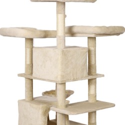 Kiipeilypuu beige 172 cm, tassukuviointi, kissatalot, riippumatto ja lepopata