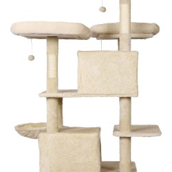 Kiipeilypuu beige 172 cm, tassukuviointi, kissatalot, riippumatto ja lepopata