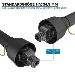 Voimansiirtokardaani T6 979 mm 830 Nm 540 rpm 74 kW 100 PS 34,9 mm 6 hammasta