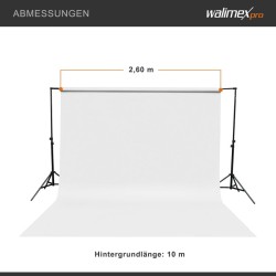 Walimex pro Taustapaperi 2,6 x 10 m, valkoinen, heijastamaton