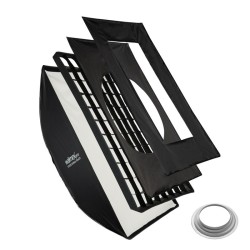 Walimex pro Studio Softbox 80x120 cm Bowens ja Hensel EH adapterit kenno maskit ja kuljetuslaukku