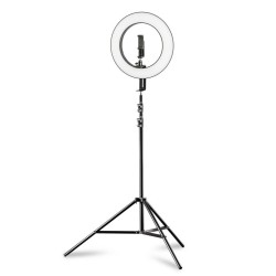 Walimex pro LED-rengasvalosetti 380 Bi-Color 23 W, 38 cm, sisältää jalustan ja puhelinpidikkeen