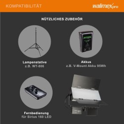 Walimex pro Sirius 160 Daylight LED paneelivalosetti 65 W 5600 K jalusta 260 cm