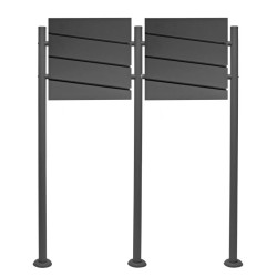 Postilaatikkosetti V16 2 kpl antrasiitti jalustalla 1000 x 135 x 1200 mm jauhemaalattu teräs