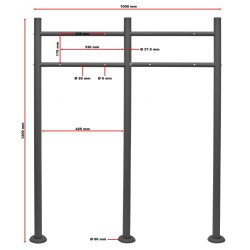 Postilaatikkosetti V16, 2 kpl, antrasiitti, jalustalla, 1000 x 135 x 1200 mm, jauhemaalattu teräs