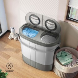 Matkapesukone 230 W 60 x 36 x 60 cm pesukapasiteetti 3 0 kg linkityskapasiteetti 2 0 kg harmaa
