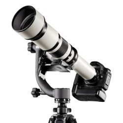 Mantona TK I Gimbal jalustapää teleobjektiiville 10 kg pikakiinnityslevyllä urheilu ja luontokuvaukseen