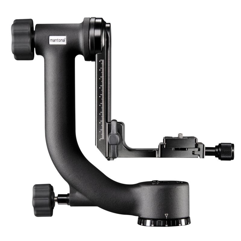 Mantona TK-I Gimbal-jalustapää teleobjektiiville, 10 kg, pikakiinnityslevyllä, urheilu- ja luontokuvaukseen