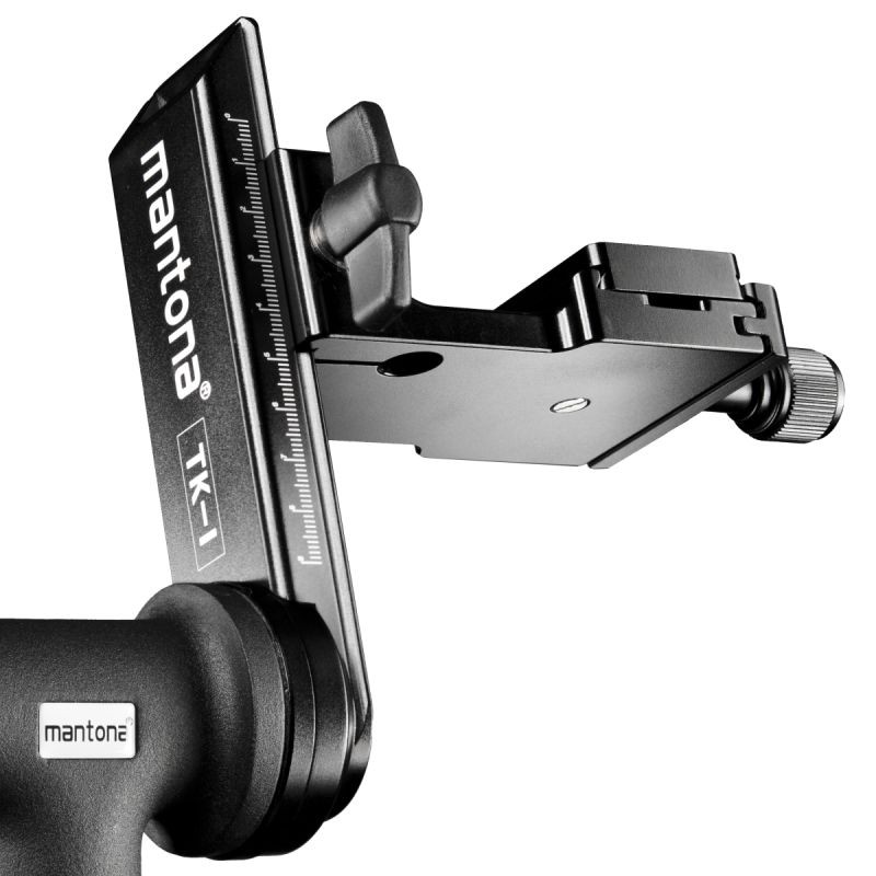 Mantona TK-I Gimbal-jalustapää teleobjektiiville, 10 kg, pikakiinnityslevyllä, urheilu- ja luontokuvaukseen