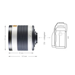 Walimex pro 500 mm f/6,3 peiliobjektiivi Sony E-kennoille