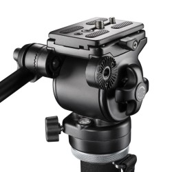Mantona Dolomit MONO videomonopodi, max. 209 cm, fluid-vaimennettu videopää