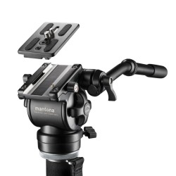 Mantona Dolomit MONO videomonopodi, max. 209 cm, fluid-vaimennettu videopää