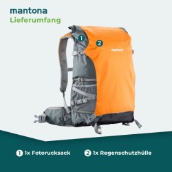 Mantona elementsPro 50 ammattitason ulkoilureppu ja kamerareppu oranssi 260 x 350 x 600 mm