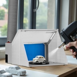 Airbrush-imujärjestelmä 4 m³/min, 47 dB, LED-valaistus, laajennettava, harmaa