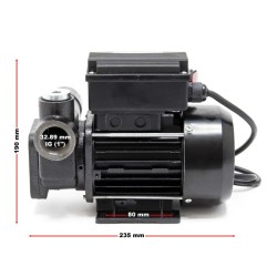 Diesel- ja lämmitysöljypumppu 230V 550W 80 l/min, itseimevä, 2 m imukorkeus, takaiskuventtiili