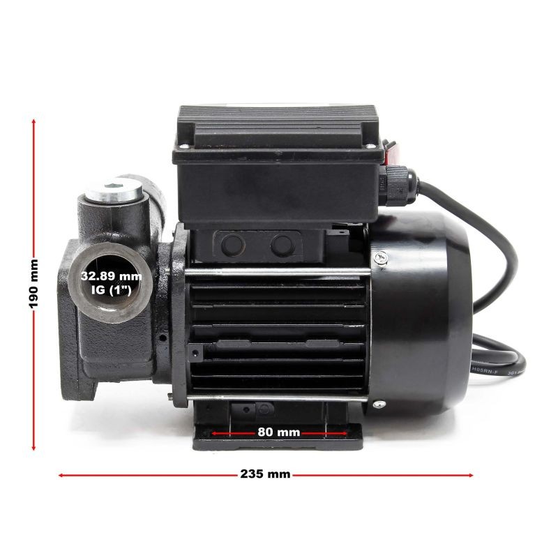 Diesel- ja lämmitysöljypumppu 230V 550W 80 l/min, itseimevä, 2 m imukorkeus, takaiskuventtiili