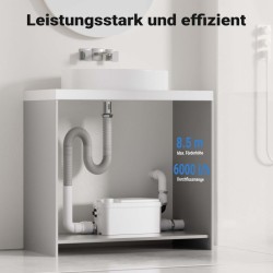 XPOtool jätevesipumppu 250 W, 3 tuloliitäntää, pumppauskorkeus 8,5 m, WC ja suihku