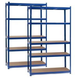 Raskashyllystö 120x60x204 cm 5 tasoa 200 kg taso sininen 2 kpl
