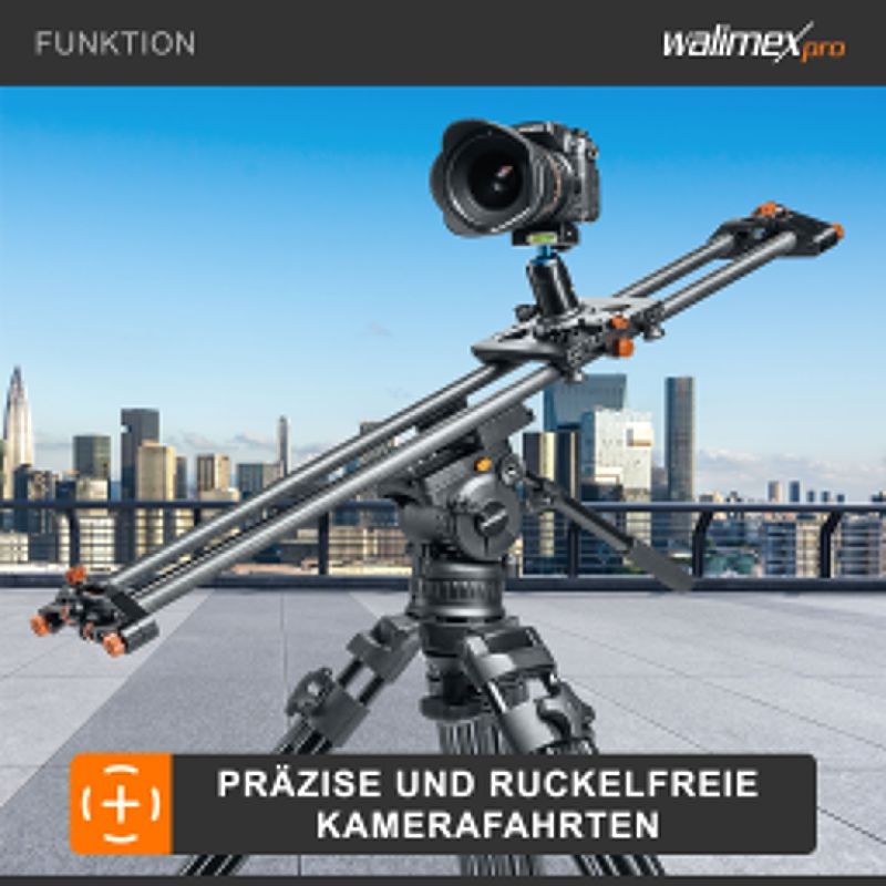 Walimex pro parallax-videoslideri 120 cm hiilikuitu musta/oranssi 21640