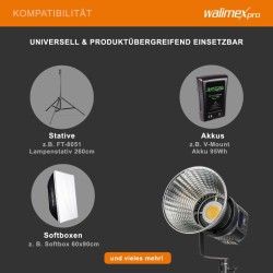 Walimex pro LED Niova 120 Compact Bi Color 120 W LED videovalo Bowens liitäntä
