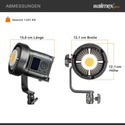 Walimex pro LED Niova 120 Compact Bi Color 120 W LED-videovalo, Bowens-liitäntä