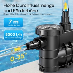 SunSun allaspumppu 7500-8000 l/h 380 W