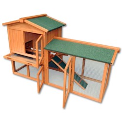 Kaksikerroksinen pieneläinhäkki kuusipuu 1490 x 530 x 850 mm ruskea bitumikatto