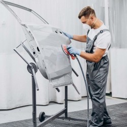 Pyörivä maalausteline 2300 x 610 x 1340 mm, 4 pidikettä ja 2 spoilerin pidikettä, säädettävä