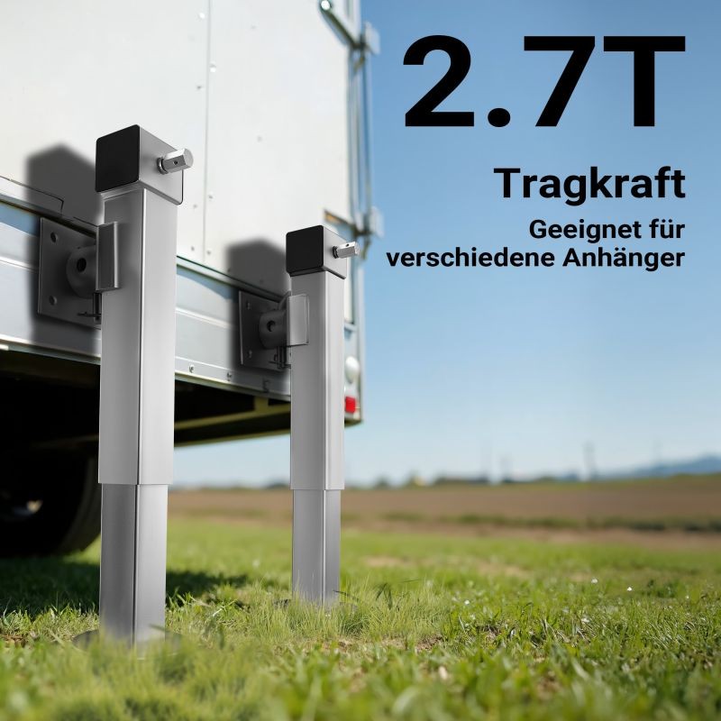XPOtool Tukijalkasarja kippiperävaunuille ja autolavoille, 1350 kg/jalka, 240 mm nostovara, 140 x 140 x 415 mm