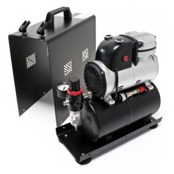 AF189A Airbrush-kompressori, 6 bar, 3 l säiliö, öljytön, hiljainen, musta