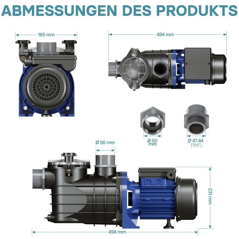 Uima-allaspumppu 13 200 l/h 370 W, nostokorkeus 11 m
