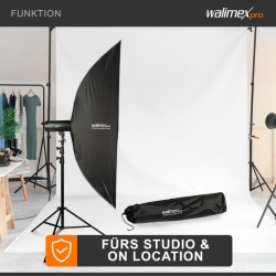 Walimex pro Studio Striplight-softbox 40x180 cm, kenno, maski, Bowens-adapteri, kuljetuslaukku