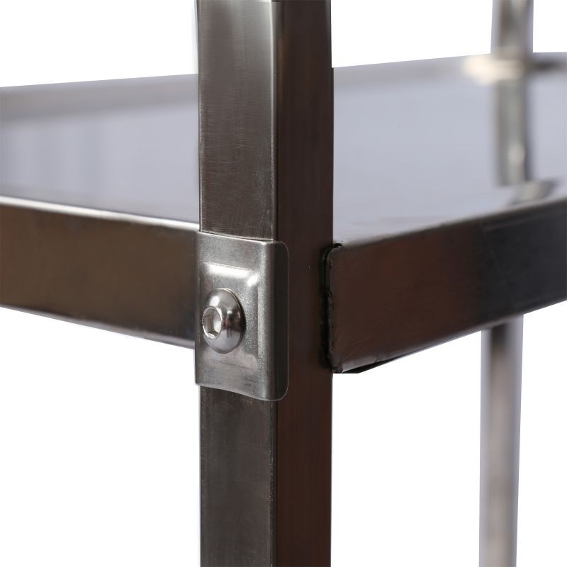 Tarjoiluvaunu ruostumaton teräs 304, 3 hyllyä, 150 kg, 936 x 560 x 945 mm, jarrulliset pyörät