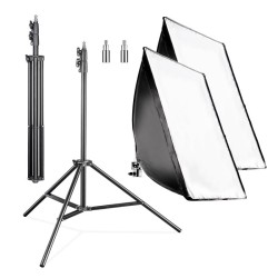 Walimex pro Softbox setti 40 x 60 cm 35 W LED 2 kpl FT 8051 jalustat