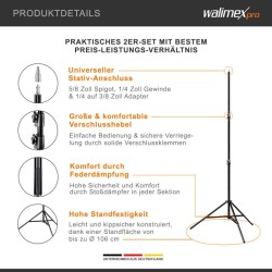 Walimex pro Octagon Softbox 55 cm 35 W LED -valaistussetti, 2 kpl, FT-8051 jalustat