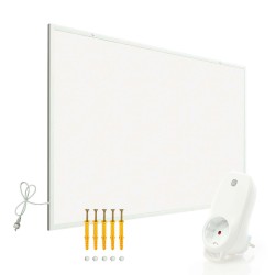 Infrapunapaneeli 520 W WLAN termostaatilla seinäasennus valkoinen 920 x 620 x 15 mm