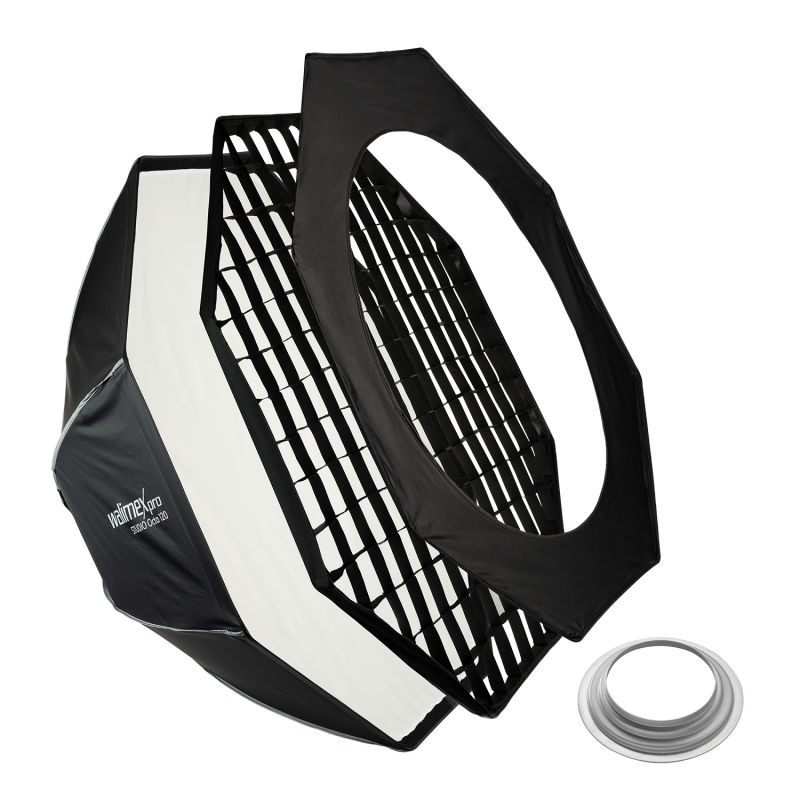 Walimex pro Studio Softbox Octagon 120 cm, kenno, maski, Bowens- ja Hensel EH -adapterit