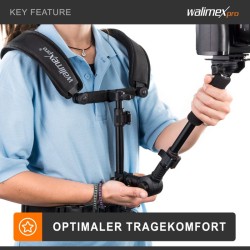 Walimex pro Video-olkatuki kameroille, ergonominen, musta, sisältää pikavapautuslevyn ja zoom-renkaan