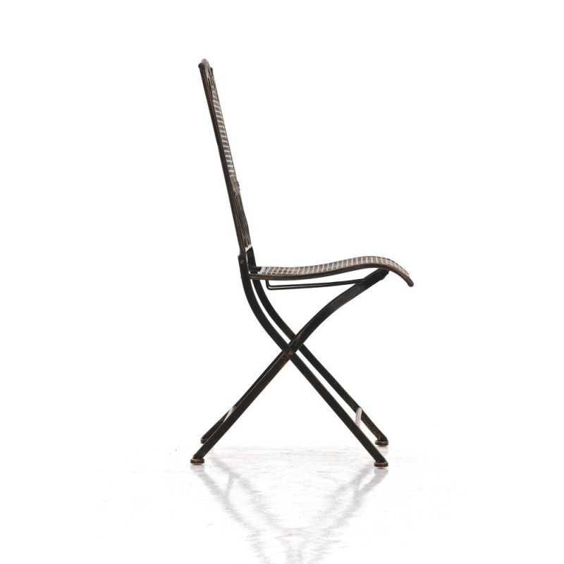 Nostalginen rautainen taittotuoli antiikkipatinalla terassille ja puutarhaan