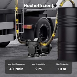 Itseimevä polttoainepumppu 12 V, 180 W, 40 l/min, diesel ja bensiini, 4200 U/min