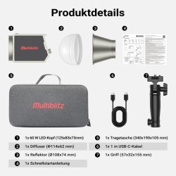 Multiblitz MB-PL LED 60B 60 W COB LED-valaisin, säädettävä värilämpötila
