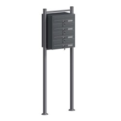 Seisova postilaatikkojärjestelmä 4 lokeroa, antrasiitti, 556 x 270 x 1500 mm